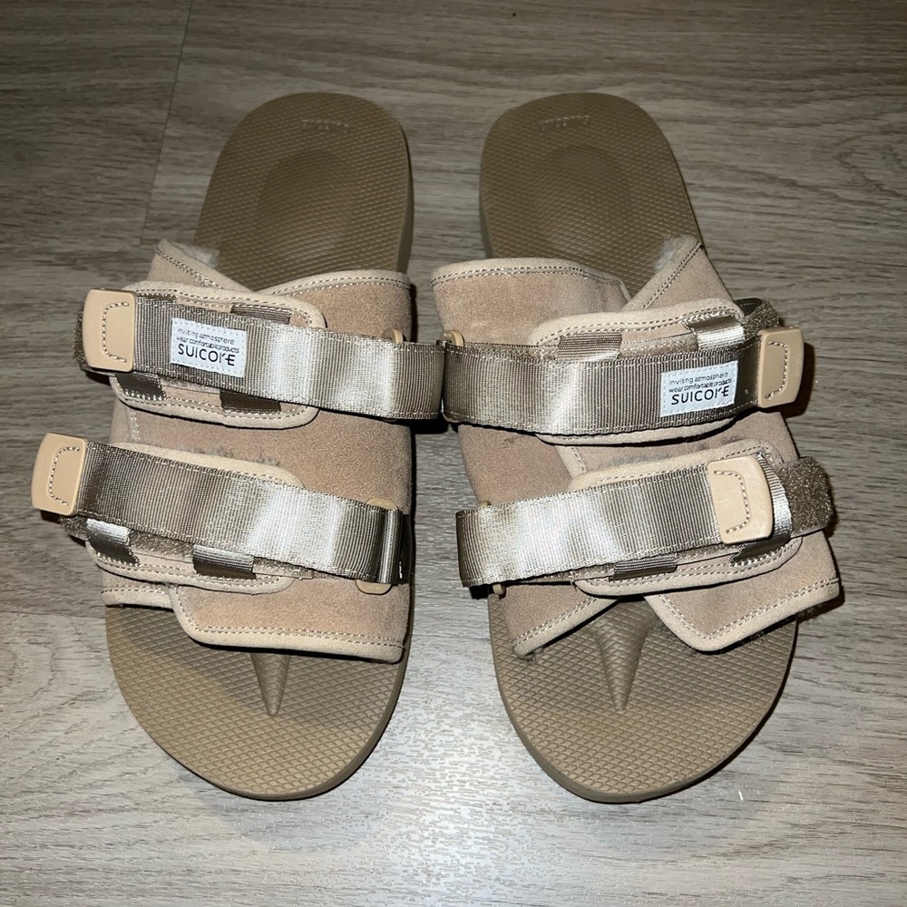 Suicoke Moto VHL Slides Beige